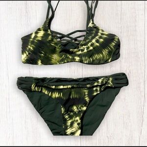 Green Tie Dye Bikini Bathing Suit